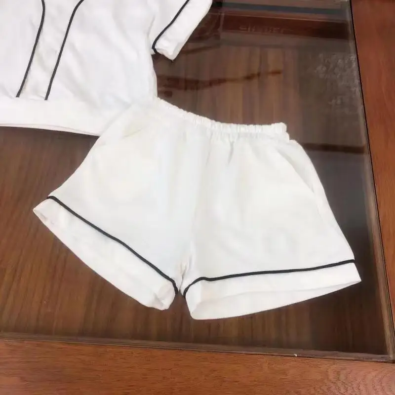 

Girls' suit summer 2021 new western style small fragrance short sleeve shorts children's net red two-piece suit