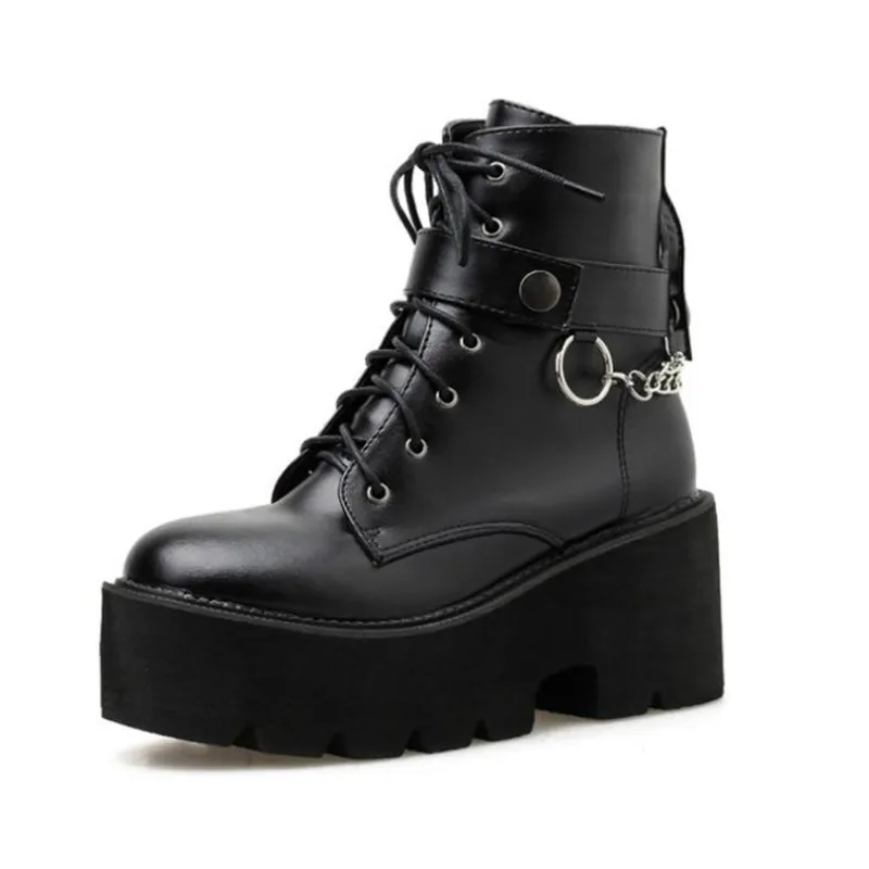 

2021Female British style 2020 new wild punk side zipper short boots handsome short boots women winter