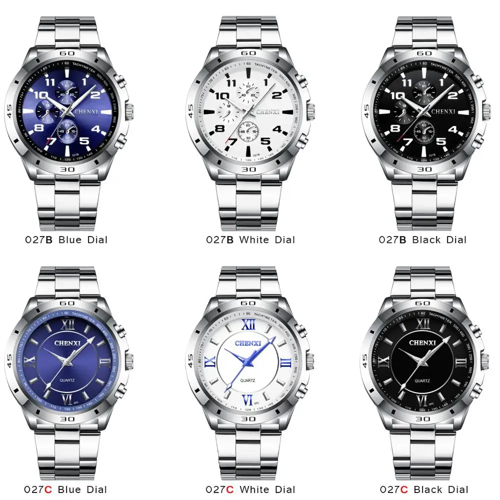 

Men Watches CHENXI Top Luxury Brand Men's Full Steel Quartz Watch Man Analog Waterproof Military WristWatches Relogio Masculino