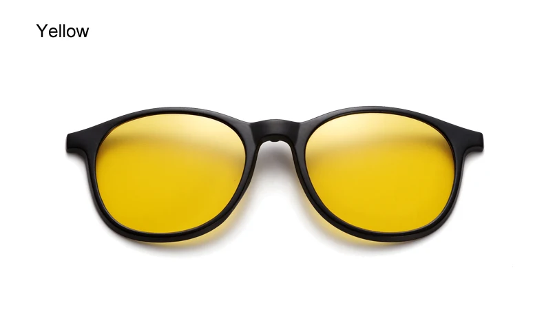 TWO Oclock Magnet Sunglass Women Men Polarized Lens Optical Spectacle Frame Clip On Glasses Men Round TR90 3D Night Vision A2245