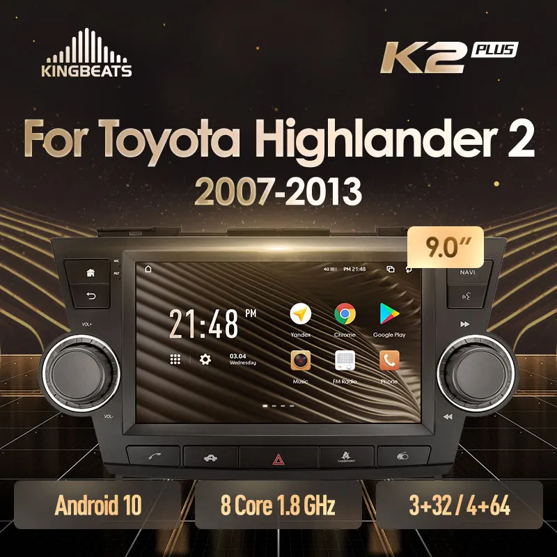 KingBeats штатное головное устройство For Toyota Highlander 2 XU40 2007 2013 GPS Android 10 автомагнитола на