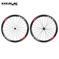 hulkwheels 700c racing bicycle carbon wheels with black red powerway novatec j bend striaight pull hub 38mm depth 25mm width