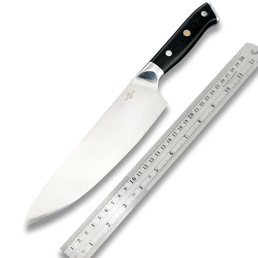 Нож шеф-повара TWOSUN TS508 кухонный резец с Дамасским лезвием острый нож для фруктов