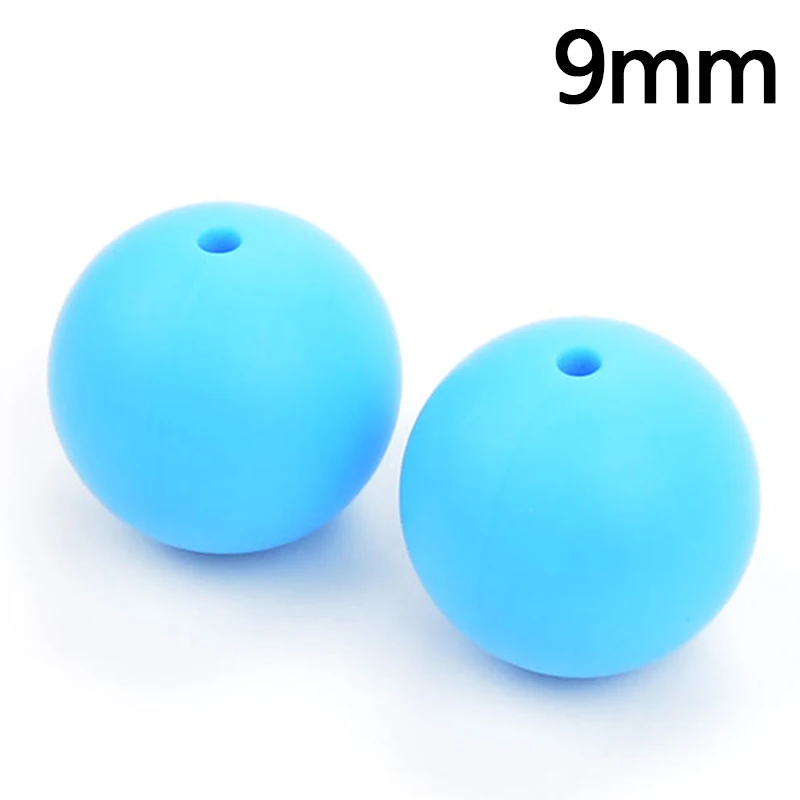 Deep sky blue LOFCA 50 шт./партия 9 мм Силиконовые Бусы Длинные Прорезыватели для зубов еда без бисфенола-а класс детский Прорезыватель жевательные DIY ювелирные изделия ожерелье изготовление - Цвет: Deep sky blue
