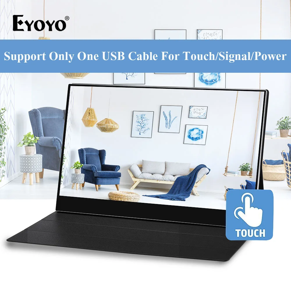 Eyoyo портативный игровой монитор HDMI USB Type C сенсорный экран 15 6 &quot4K PC PS4 Xbox 1080P IPS ЖК