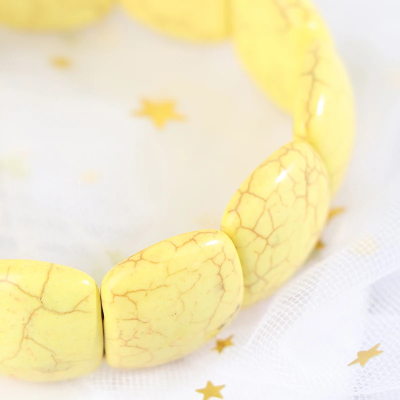 

Colored Turquoise Hand Row Oval Bracelet Women's Candy Bubble Bracelet Love Gift