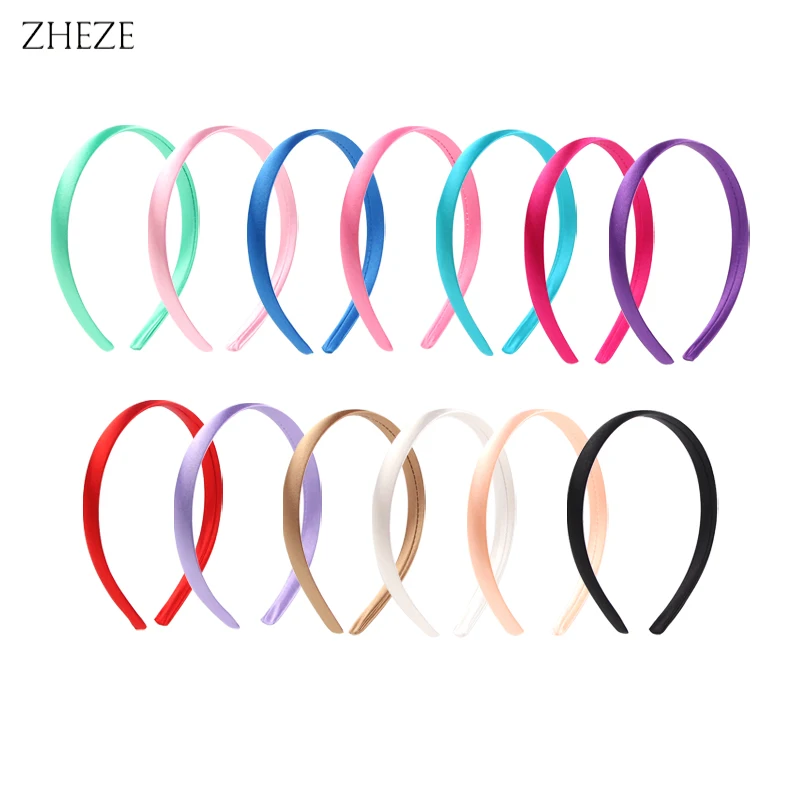 Повязка на голову атласная однотонная