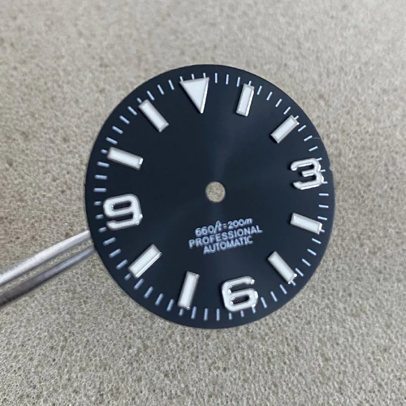 NH35 dial watch dial sunburst  black For Skx007 SKX009  Diver watch  NH35  Movement 28.5mm watch mod