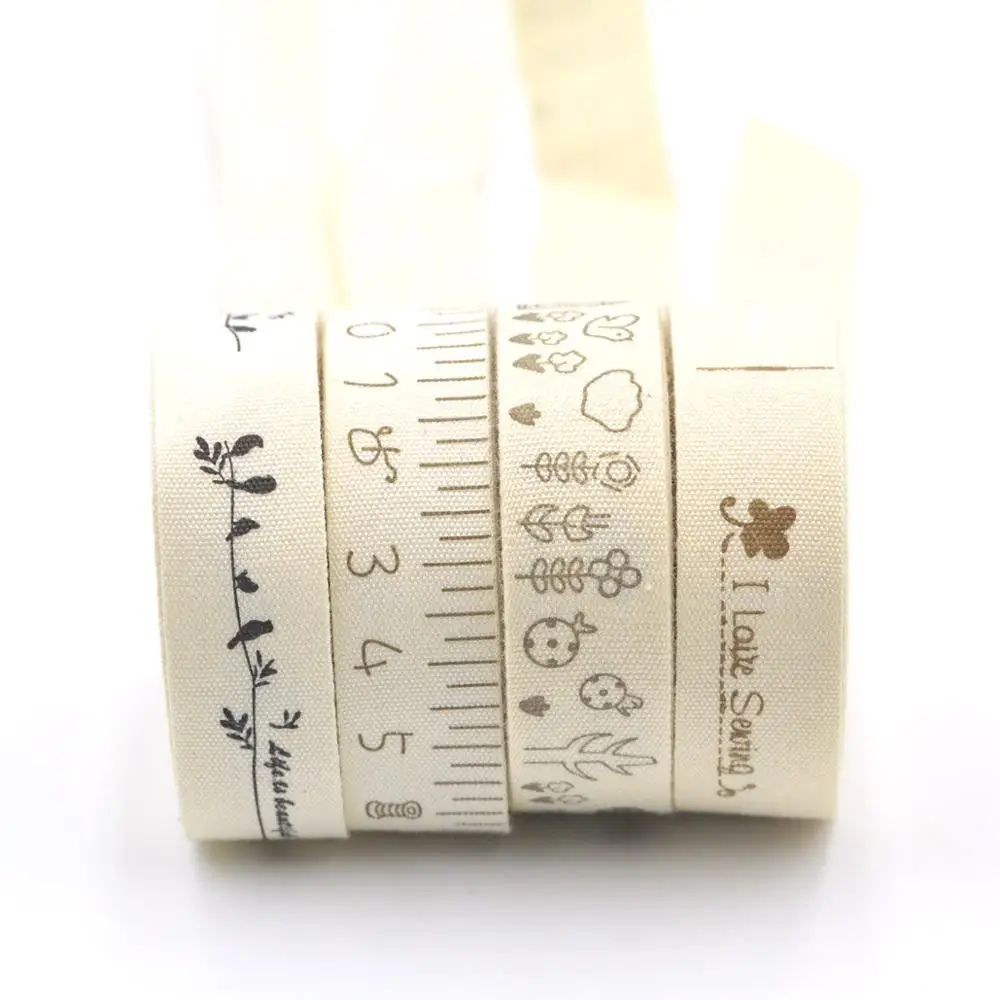 Ленточные этикетки 5 м из бежевого хлопка для упаковки подарков изделий ручной