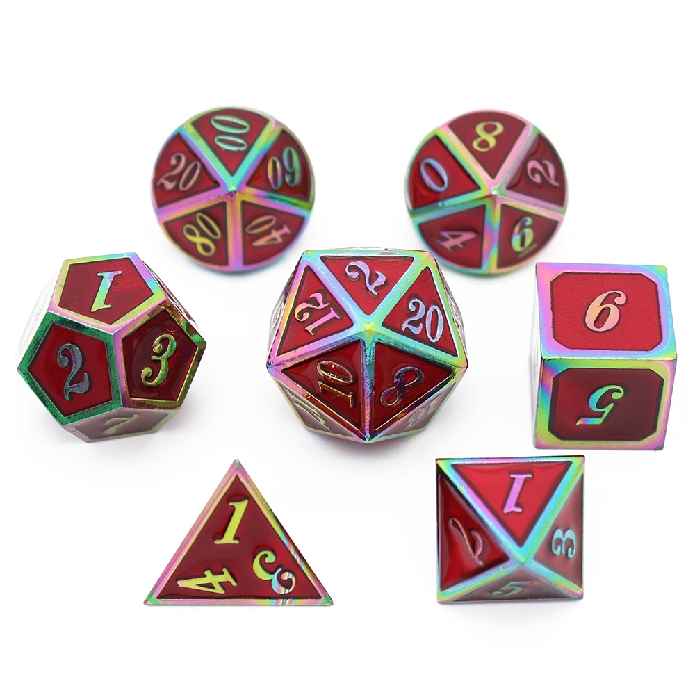 Металлические кости dnd Набор кубиков rpg многогранные твердые настольные игры