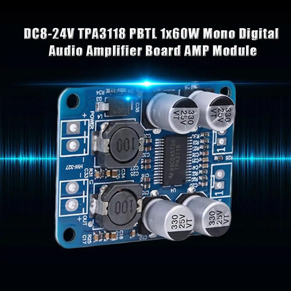 TPA3118 PBTL 1x60 Вт моно цифровые аудио усилители плата AMP модуль DC8 24V цифровой