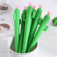 1pc kawaii cactus gel pens novelty green plants neutral pens cute pens for school supplies writing gifts korean stationery