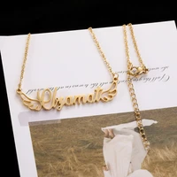 reilly customized fashion stainless steel name necklace personalized letter gold choker necklace pendant nameplate gift