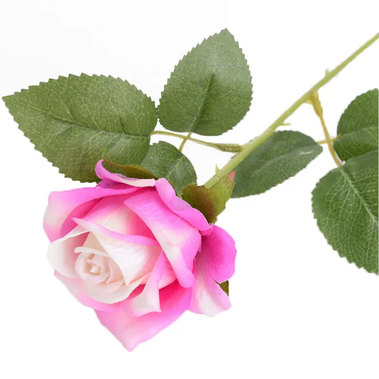 

51cm Simulation Flower Single Rose Flower Silk Flower Realistic Bouquet Plastic Flower Wedding Road Guide Holiday Gift FlowerDIY