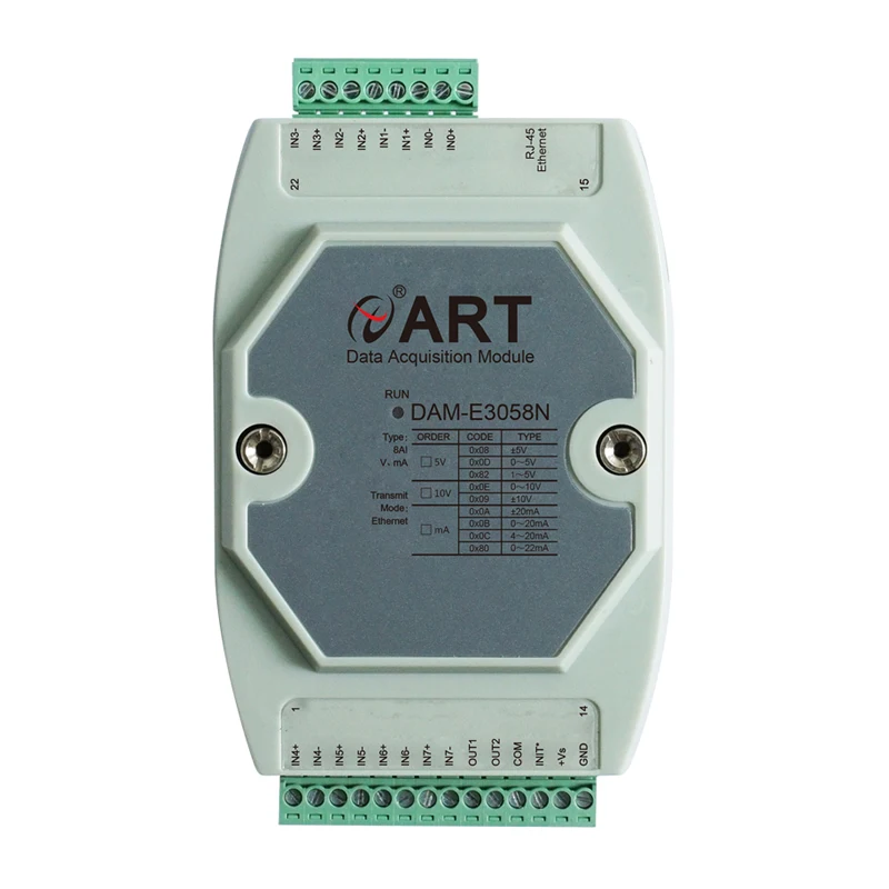 

Сетевой порт, 8-канальный аналоговый захватный модуль, входной и выходной модуль, модель шины, разрешение, 16-битная точность ± 0.1%