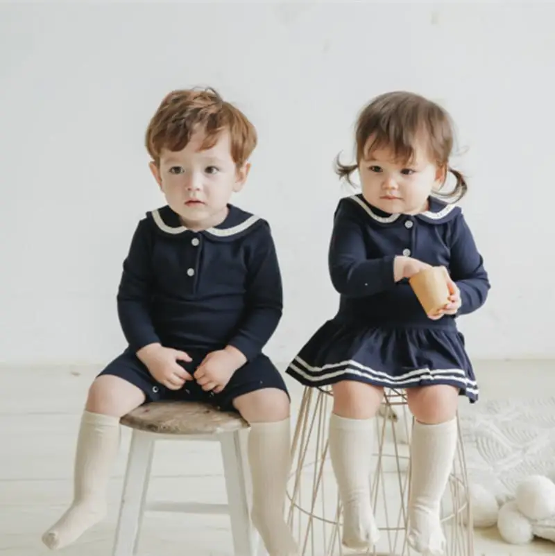Baby Boys Girls Clothes Brother Sister Matching Outfits Toddler Boys Jumpsuit Romper Spanish Girls Cotton Dress Newborn Overalls