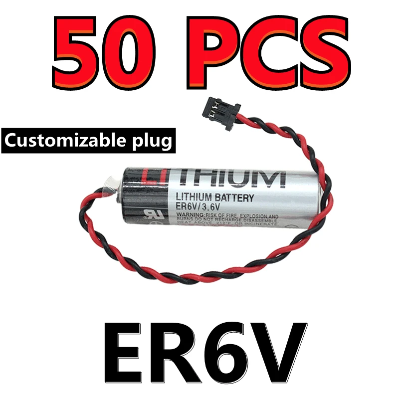 50 шт., лидер продаж, оригинальный аккумулятор ER6V, ER6VC119A, 3,6 В, 2000 мАч, фотоаккумулятор с черным разъемом (настраиваемый штекер)