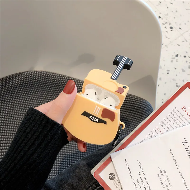Модный чехол для наушников с гитарой Airpods 1 2 мягкий из ТПУ зарядного бокса AirPods