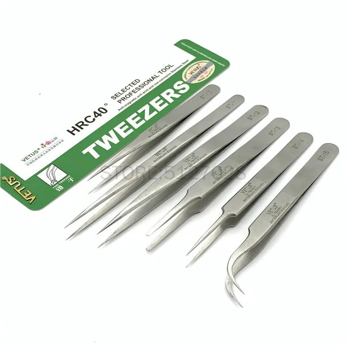 Пинцет Vetus для наращивания ресниц пинцет из нержавеющей стали высокоточные