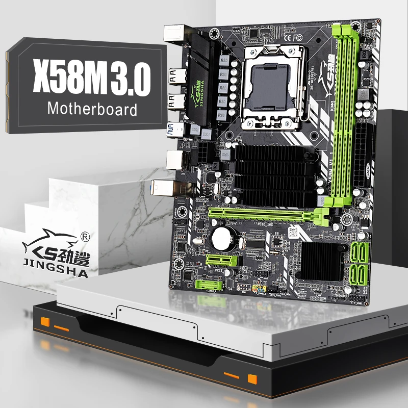 

Материнская плата JINGSHA X58M 3,0 LGA1366 с двухканальным USB 3,0 PCI-E 16X, поддержка DDR3 ECC REG, ОЗУ для настольного компьютера до 32 Гб