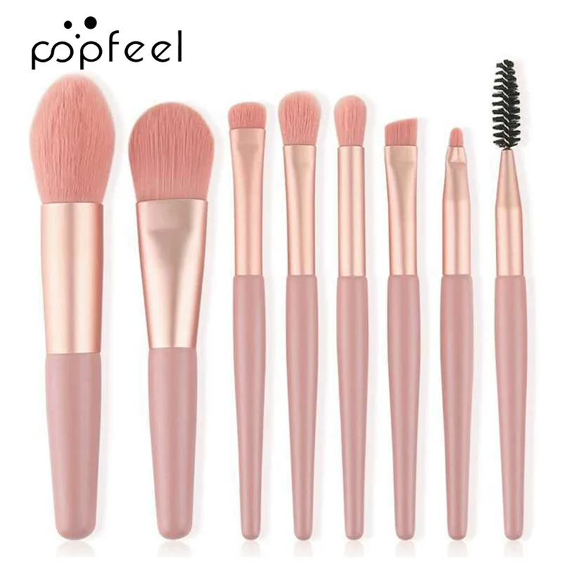 

8Pcs Makeup Brushes Set Professional Natural Nylon Brushes Foundation Powder Contour Eyeshadow Blending Make Up Brushes Kit