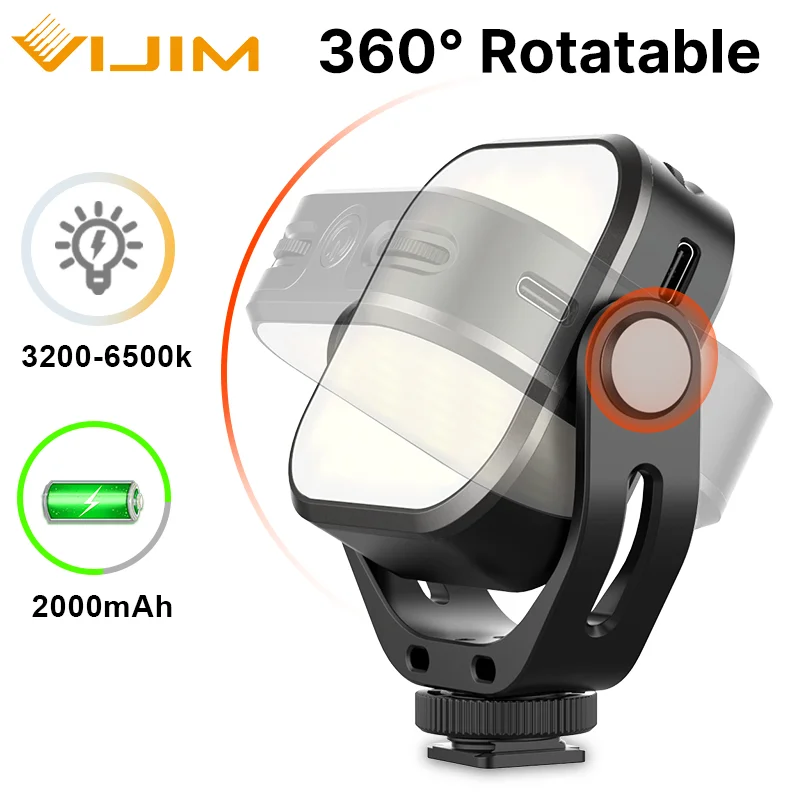 VIJIM VL66 вращающийся на 360 ° светодиодный светильник для видеосъемки с холодным