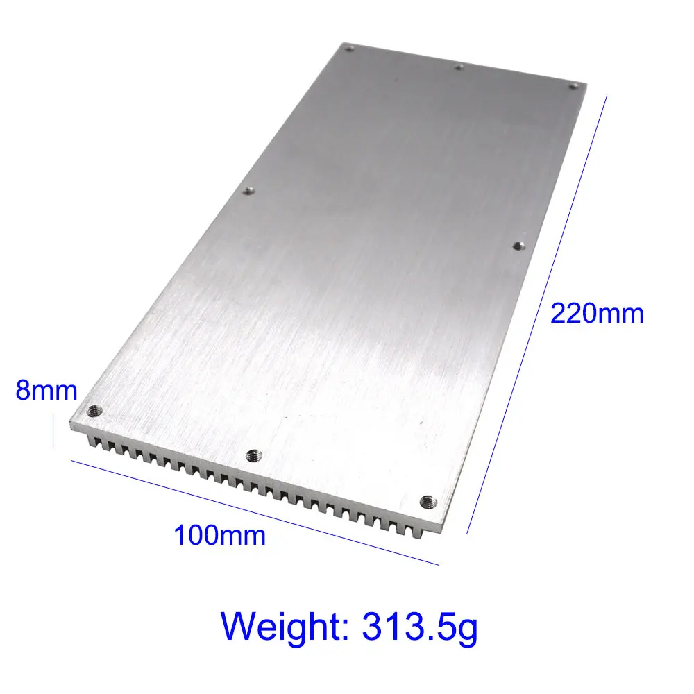 Алюминиевый радиатор 220*100*8 мм сверхтонкий панель охлаждения для 100 Вт COB