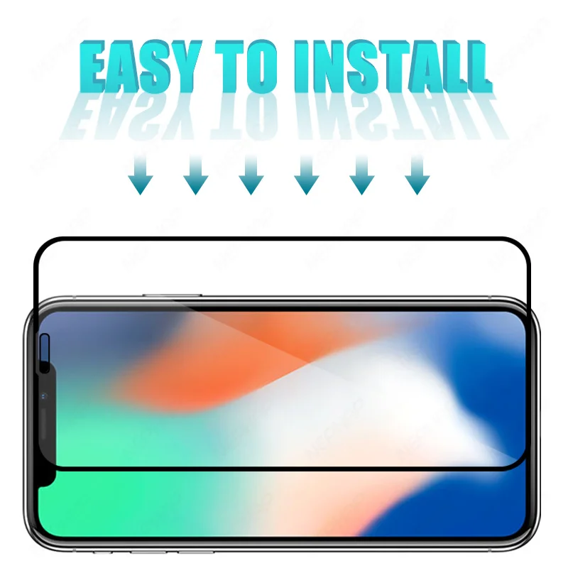 

9999D Full Cover Protective Glass For iPhone X XR XS Max Screen Protector iPhone 11 Pro Max X XR XS Camera Lens Tempered Glass