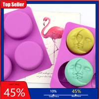 4 round double sided face silicone cake making mold new creative handmade diy cake french dessert baking silicone tool