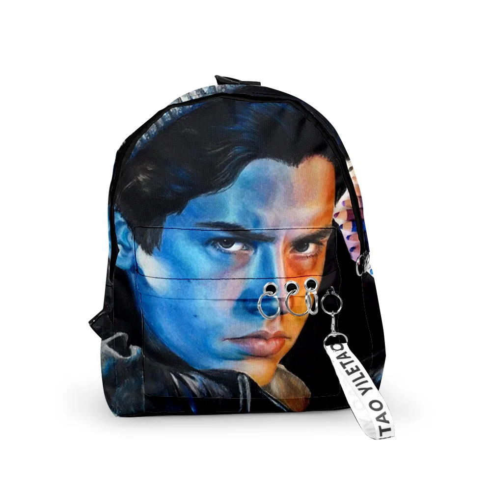 

2021 new 3d custom printed riverdale backpack female hip hop harajuku canvas school travel bag backpack keychain femme