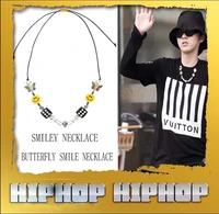 fashion new men women butterfly dice cool skull necklace the same street hip hop smiley necklaces couple wild necklace hot sale