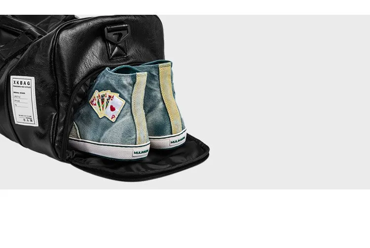 Спортивная сумка кожаная для выходных с обувью переноски дорожная мужчин и