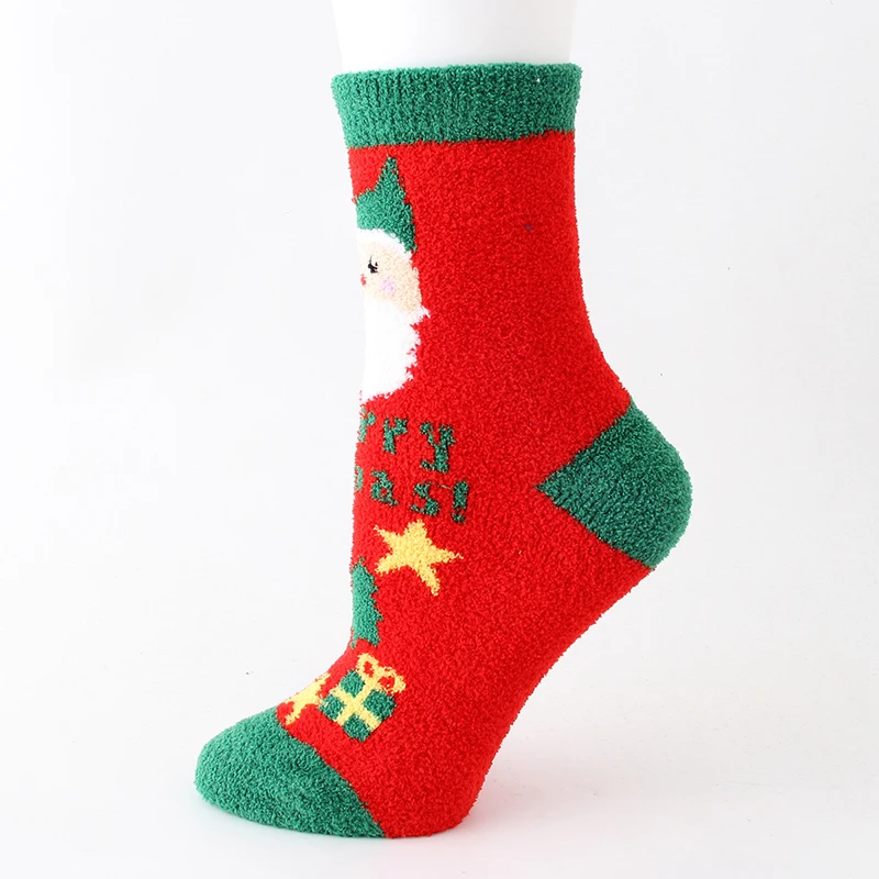 K Cotton Socks Cute Funny Women Sock Colorful Cartoon Kawaii Santa Elk Socks Christmas Gift For Girls Cute funny design#F - Цвет: K