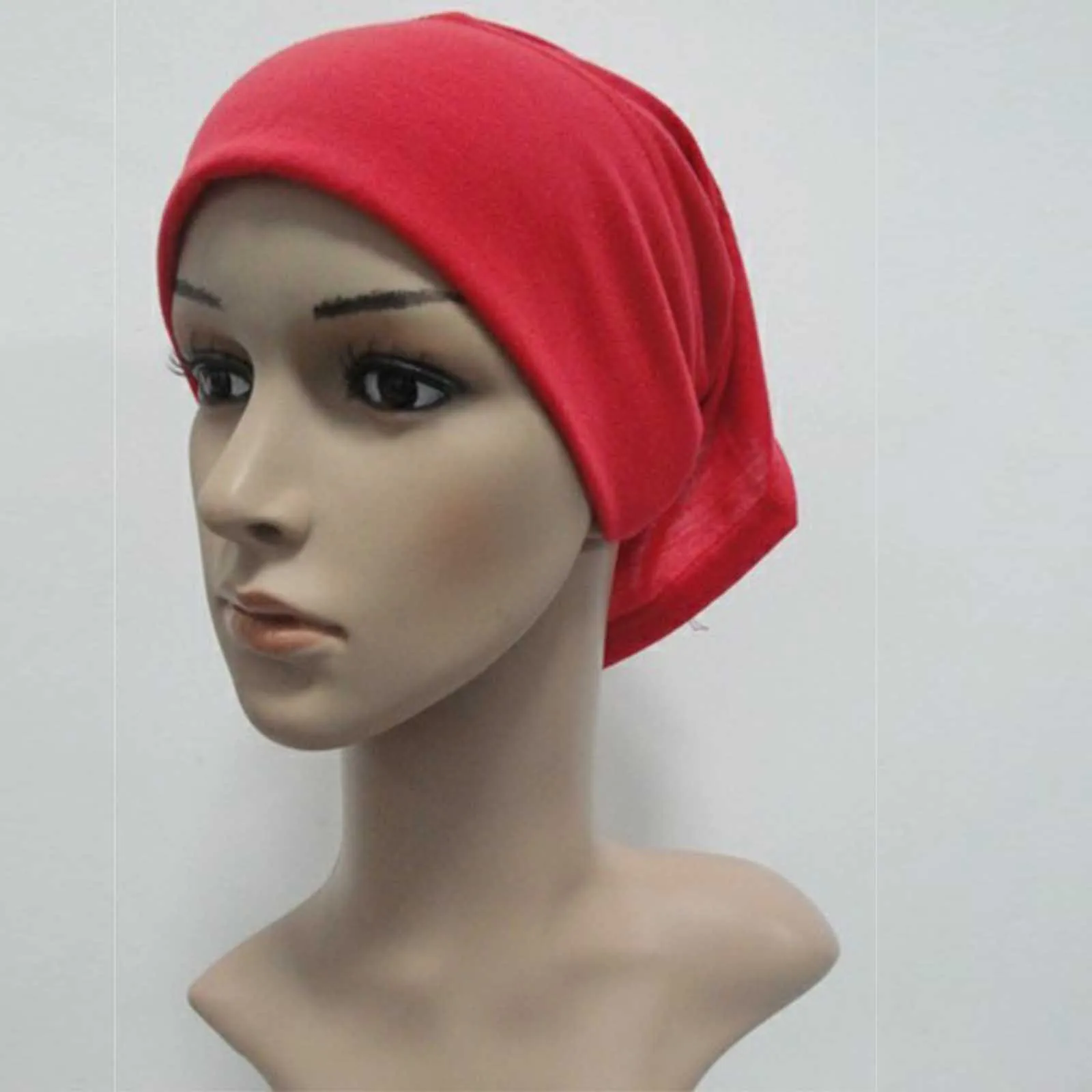 

Under Scarf Tube Stretchable Bonnet Cap Women Fashion Hat Headband Tube Turban Bonnet Red Caps Шляпа Женская