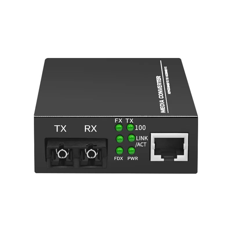 1Pc Fiber Optic Converter 100Mb Multimode Double Fiber Media Converter Transceiver Photolectric Transducer SC Port 2Km