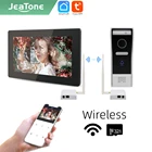 Jeatone Tuya умный 7-дюймовый Wi-Fi IP видеодомофон телефон дверной Звонок камера система с беспроводным WIFI мостом Box87203BLACK