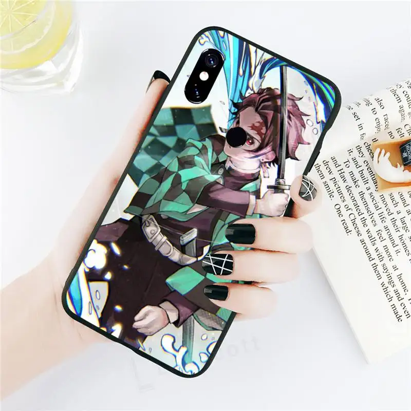 

Kimetsu No Yaiba Demon Slayer Anime Phone Case black For Xiaomi Redmi mi note 7 8t 9 9t 9s 8 10 10t 11 pro lite K20 max 3