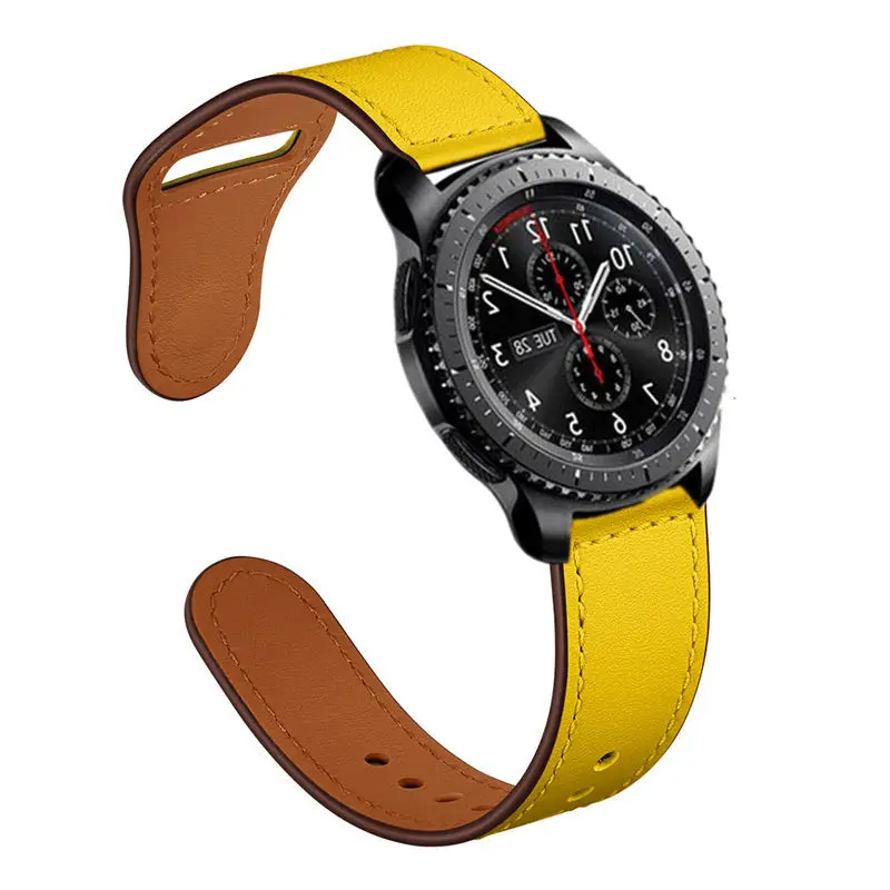 yellow Gear S3 frontier ремешок для samsung Galaxy Watch 46 мм 22 мм ремешок для часов huawei watch gt 2 ремешок кожаный спортивный браслет ремешок для часов 46 - Цвет ремешка: yellow