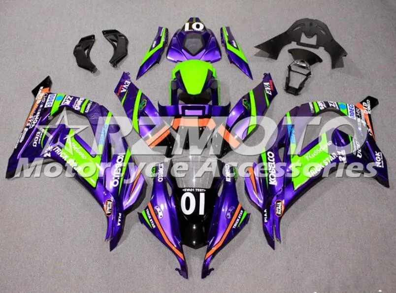ABS мотоцикл обтекатель комплект подходит для kawasaki Ninja ZX-10R zx10r 10r 16 17 на заказ Фиолетовый Зеленый Прохладный