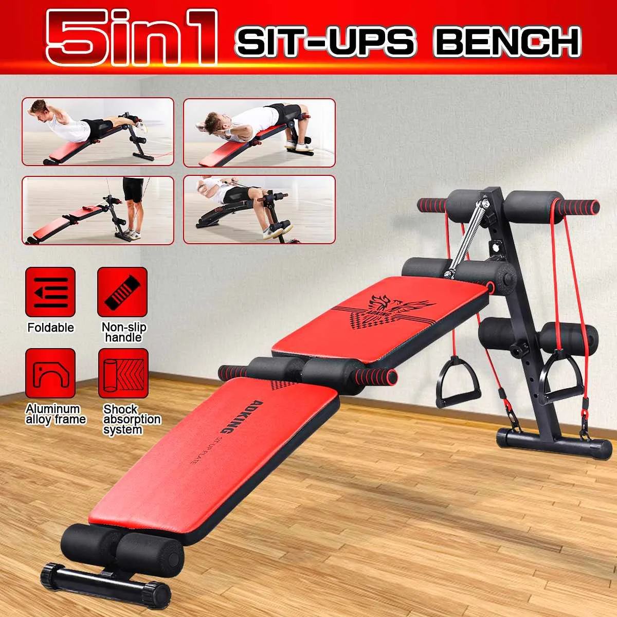 

Upgrade Folding Sit Up Bench Abdominal Board Machine Home Gym Sport Workout Push Up Training Exercise Muscles Fitness Equipment
