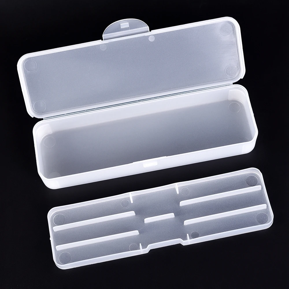 

Double Layer Nail Tool Storage Box Tweezers Clippers Pens Nail Files Organizer Container Holder Rectangle Plastic Empty Box