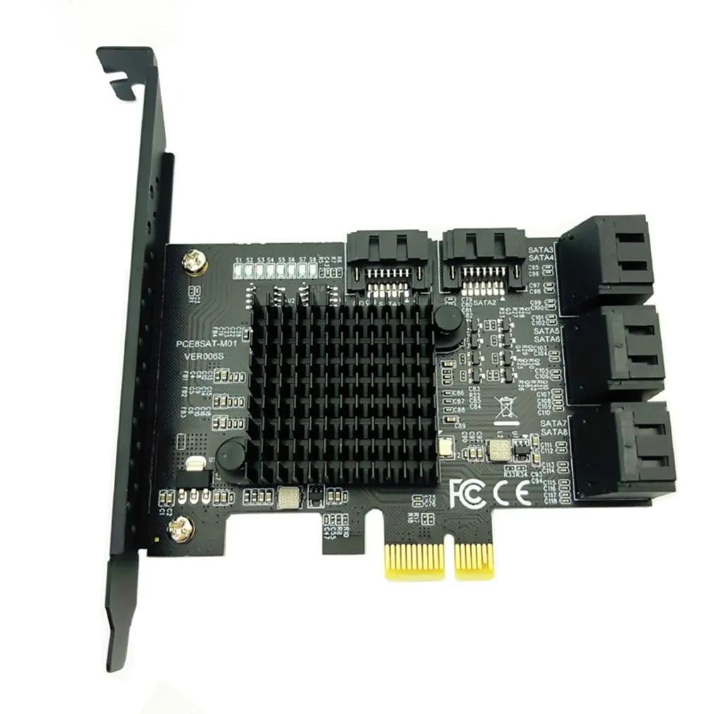 

8 портов SATA 3 PCI Express плата расширения PCI-E SATA контроллер PCIE 1X к SATA Card SATA3.0 6 Гб адаптер дополнительные карты для HDD SSD