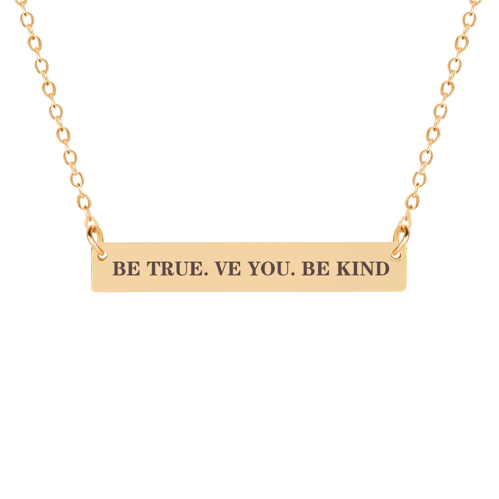 Будьте правдой. VE YOU. добры Вдохновляющие буквы резное Горизонтальное ожерелье с