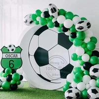 1set soccer party balloon arch garland kit black balloon with 16ft strip for football party decoration air gobos kids toys ball