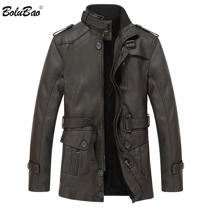 BOLUBAO брендовые новые мужские зимние кожаные куртки толстые теплые замшевые мужские повседневные мотоциклетные уличные стильные мужские кожаные куртки