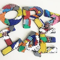 english letters beaded patches for kids clothes bags sewing on lace applique diy accessory name patch