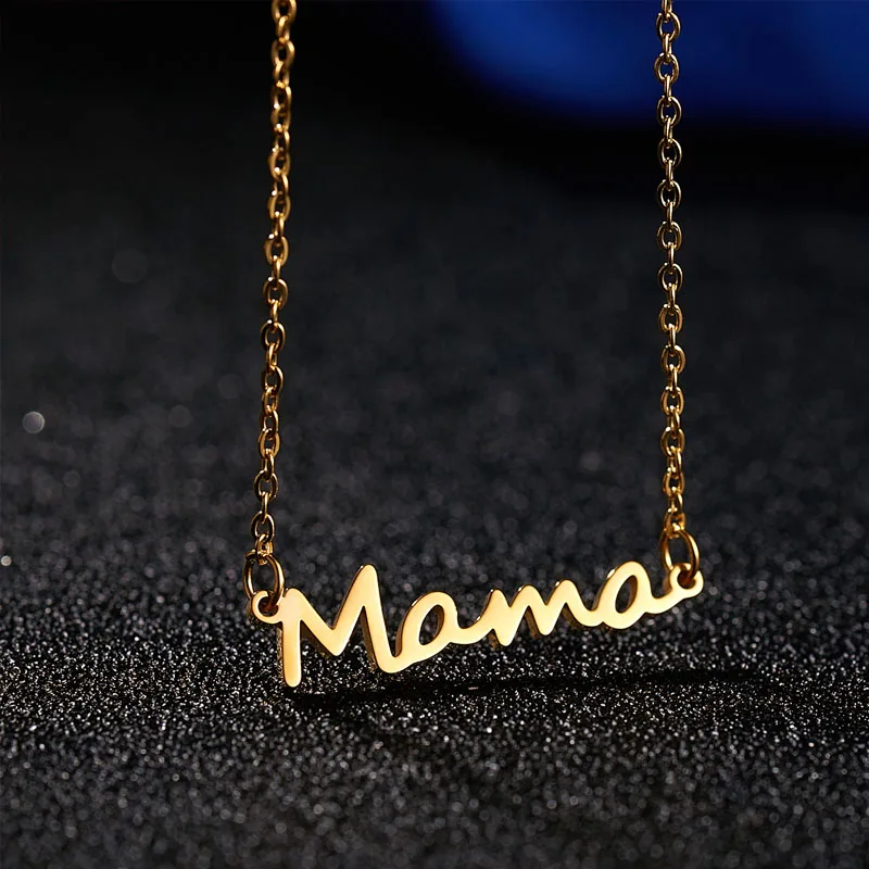

Mother's Day Mama Letter Pendant Necklace For Women 3 Colors Mom Nameplate Clavicle Chain Choker Personality Jewelry Gift 2022