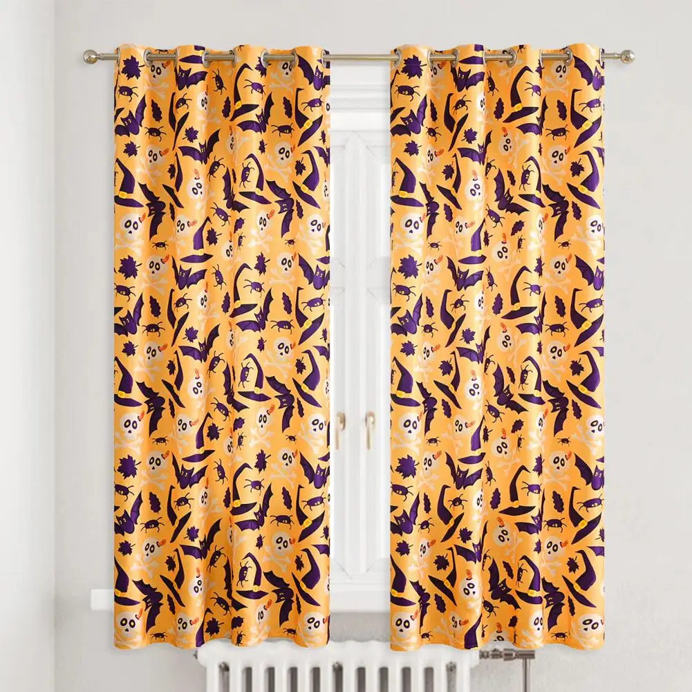 Useful Tulle Drape Reusable Washable Trick or Treat Bat Pattern Window Sheer Treatment Curtain | Дом и сад