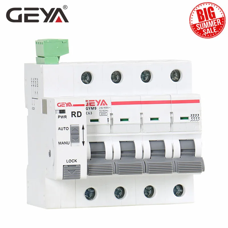 Автоматический выключатель GEYA Din Rail GYM9 4P MCB с автоматическим сбросом