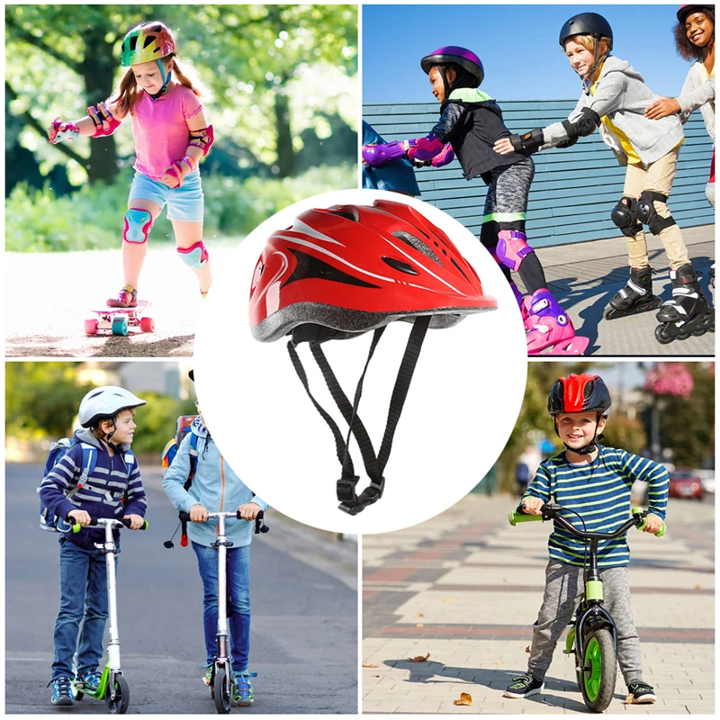 Детский велосипедный шлем с задним фонарем защитный для катания на коньках и